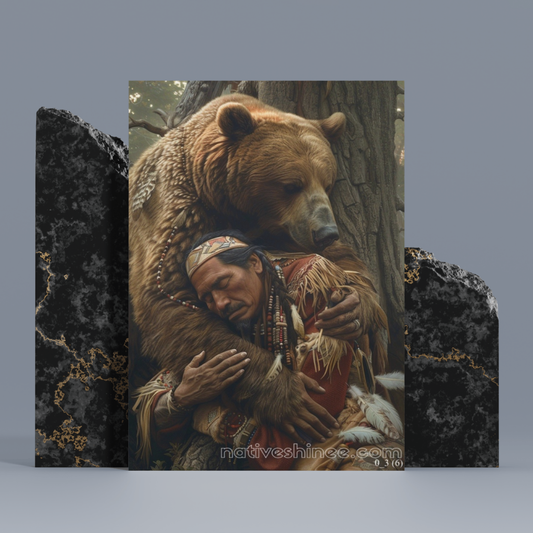 Spirit of the Bear’s Embrace Native American Canvas