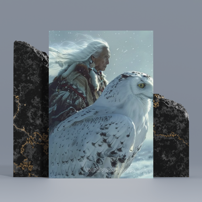 Snow Owl Native American Canvas