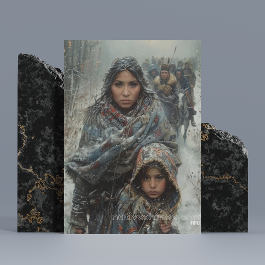 Enduring the Winter's Trial Native American Canvas