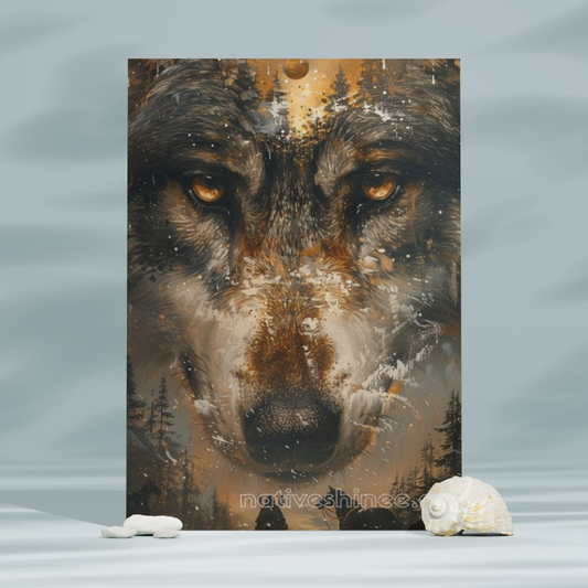 Eyes of the Wolf Native American Canvas