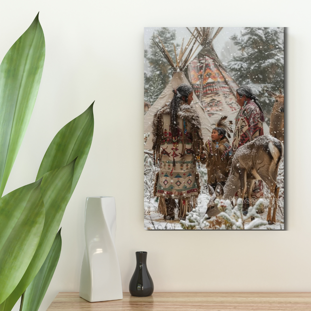 Winter's Sacred Bond Native American Canvas