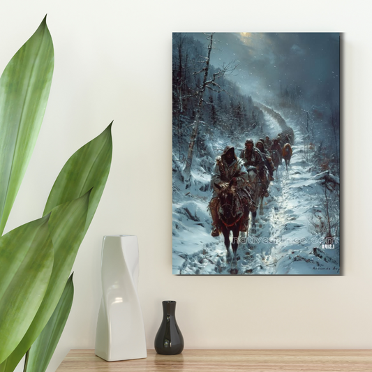 Journey Through the Frozen Silence Native American Canvas
