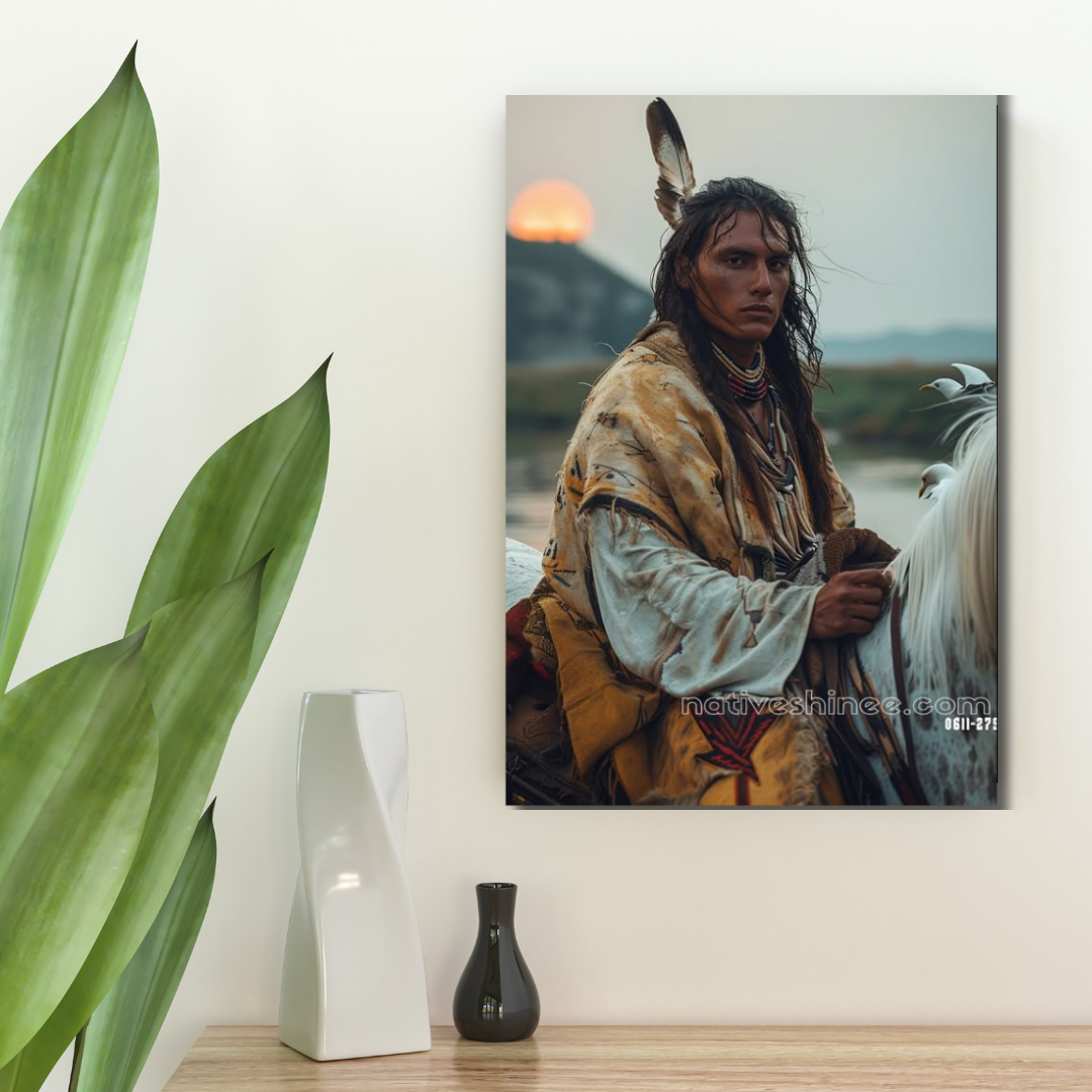 Guardian of the Sunset Plains Native American Canvas