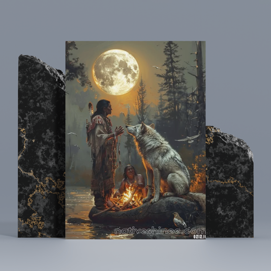 Guided by the Wolf Spirit: A Native American Canvas