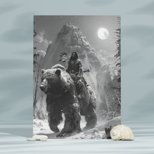 Guardian of the Moonlit Peaks Native American Canvas