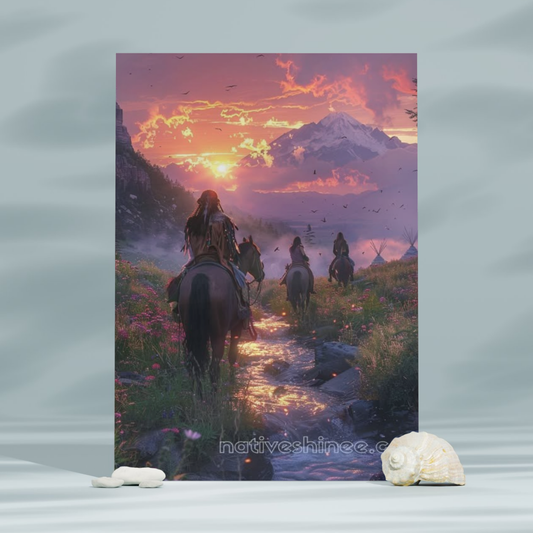 Journey at Dawn's Light Native American Canvas