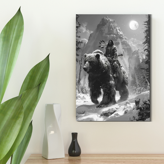 Moonlit Guardian of the Wild Native American Canvas