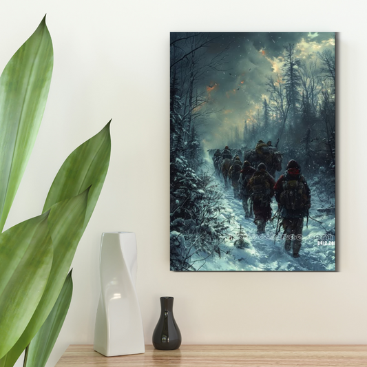 Trail of Frozen Shadows Native American Canvas
