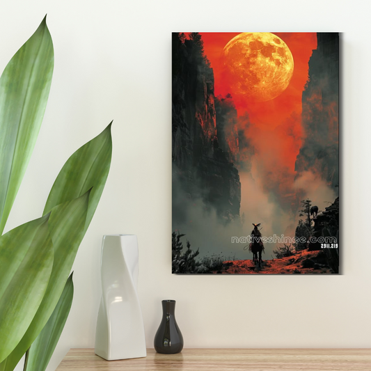 Under the Blood Moon Native American Canvas
