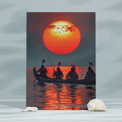 Journey Under the Scarlet Sun Native American Canvas