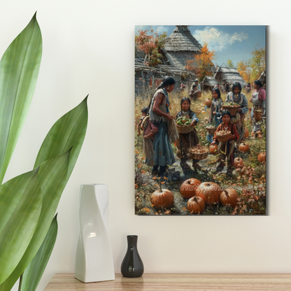 Harvest of Gratitude Native American Canvas