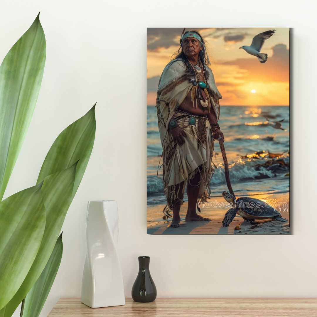 Guardian of the Coastal Spirits: A Native American Canvas