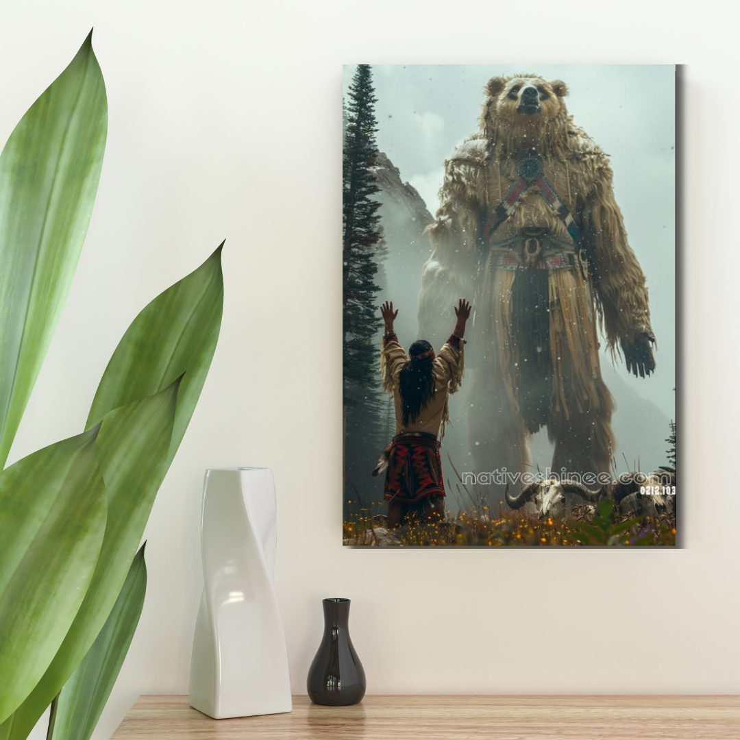 Moonlit Guardians: A Native American Canvas (Copy)