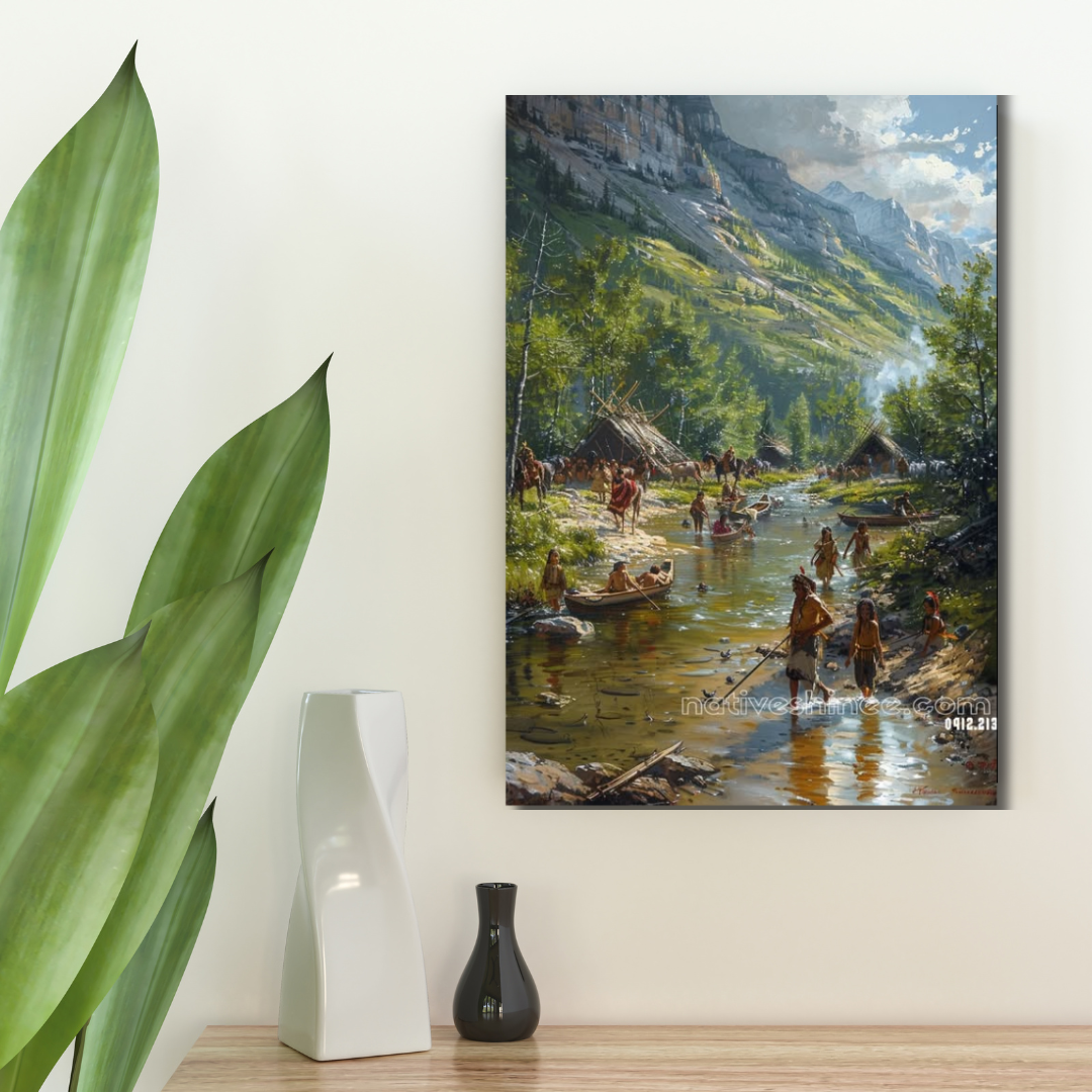 Harmony of the Valley: A Native American Canvas