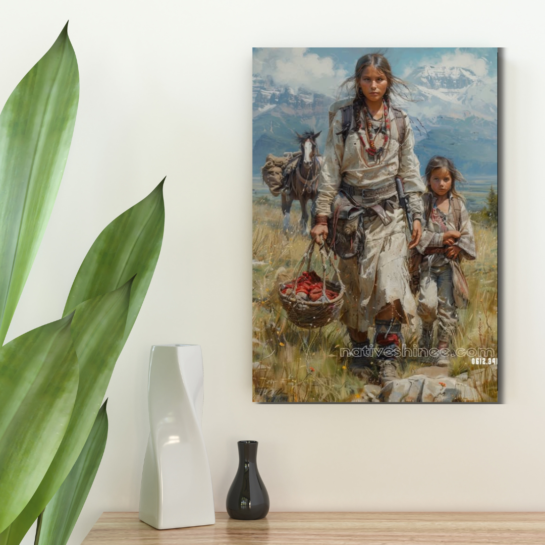 The Guardian of the Falls: A Native American Canvas (Copy)