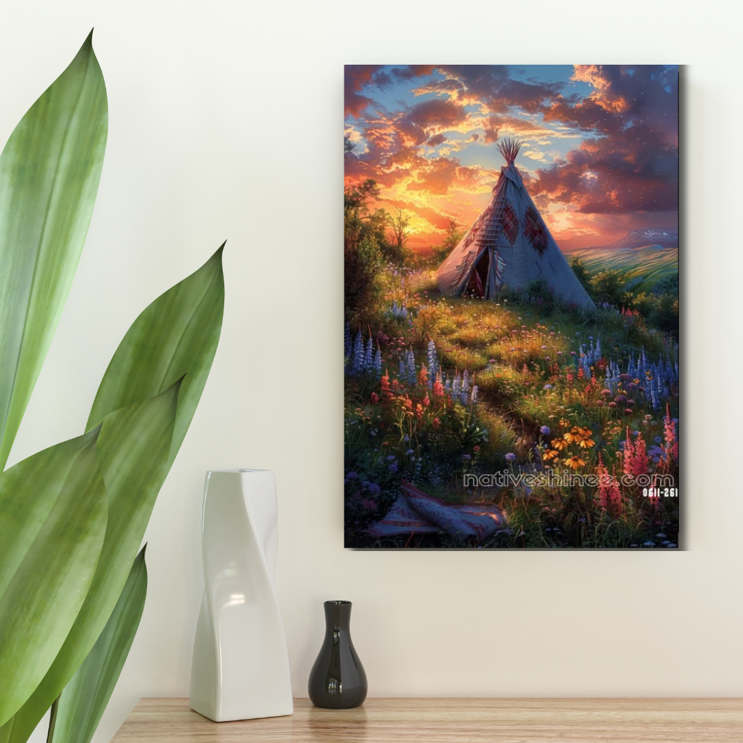 Sunset Serenity Native American Canvas