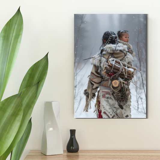 Winter's Embrace Native American Canvas