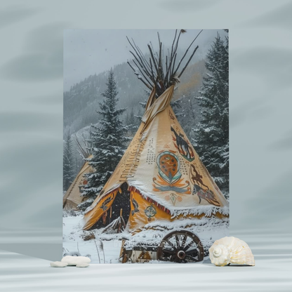 Winter's Sacred Shelter Native American Canvas