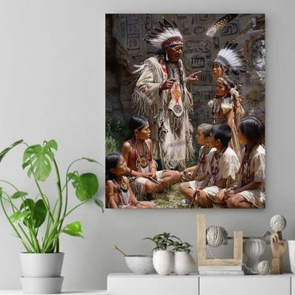 Legacy of Wisdom: An Elder's Storytelling Circle Native American Canvas