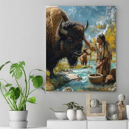 Spirit of the Plains: A Sacred Bond Native American Canvas