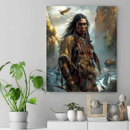 Guardian of the Sacred Land Native American Canvas