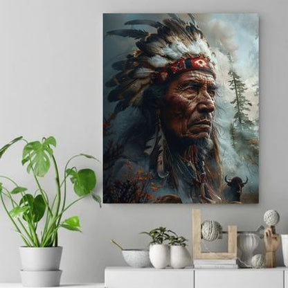 Elder’s Wisdom - Keeper of the Plains Native American Canvas