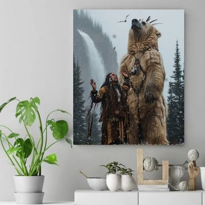 Guardian of the Wild - Bear Spirit  Native American Canvas