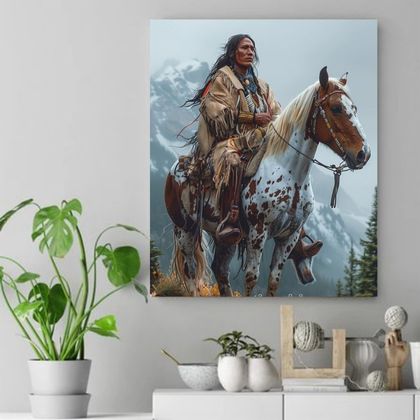 Guardian of the Peaks - Native American Canvas