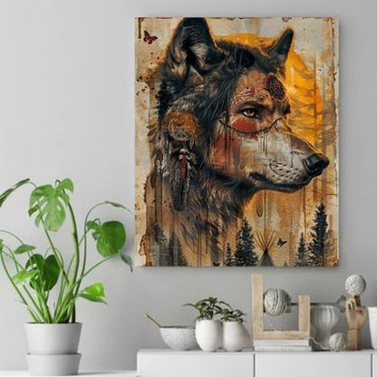 Spirit of the Wolf - Native Strength and Resilience Native American Canvas