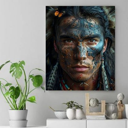 Spirit of the Earth: Warrior's Gaze Native American Canvas