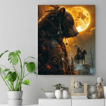 Brave Guardian of the Night Native American Canvas