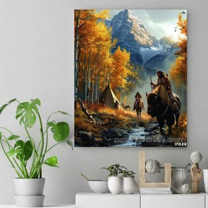 Autumn Journey of Strength Native American Canvas