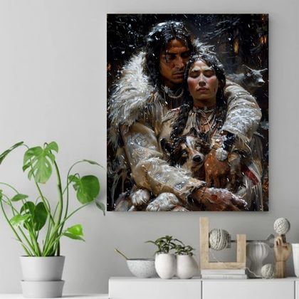 Embrace of Warmth Native American Canvas