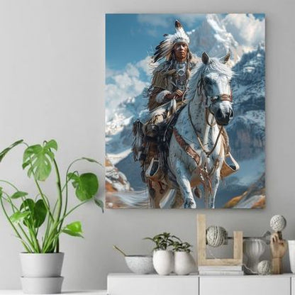 Guardian of the Mountain Trails Native American Canvas