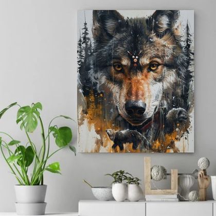 The Wolf's Spirit Native American Canvas