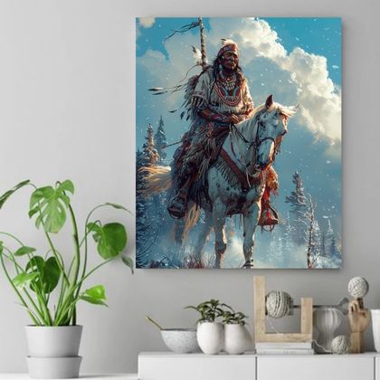 Guardian of the Winter Trail Native American Canvas