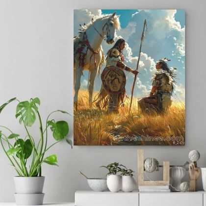 Guided by the Sunlit Plains Native American Canvas