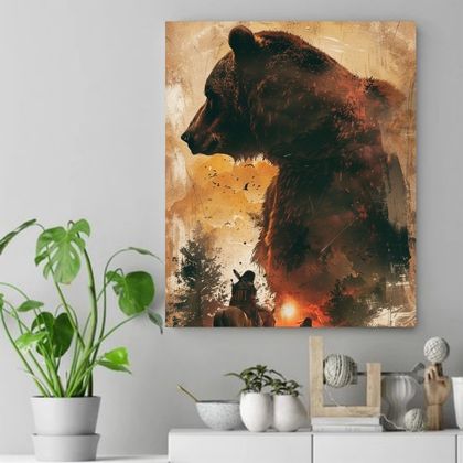 Spirit of the Bear Native American Canvas