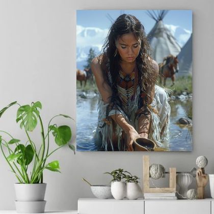 Ritual of the Waters Native American Canvas