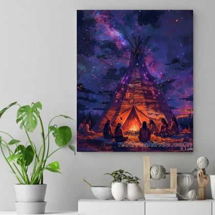 Stories Under the Milky Way Native American Canvas