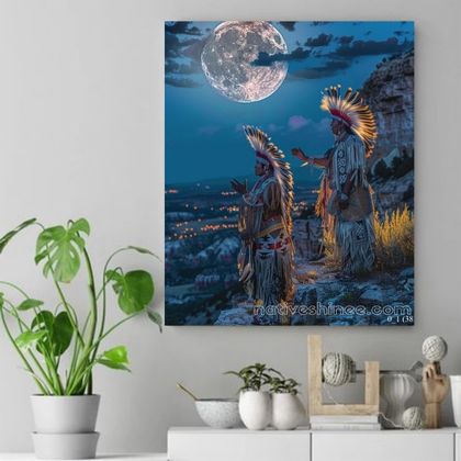 Whispers to the Moon Native American Canvas