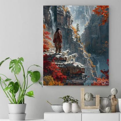 Guardians of the Canyon Forest Native American Canvas