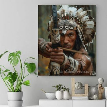 The Hunter’s Gaze Native American Canvas