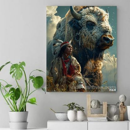 Guardian of the Plains Native American Canvas