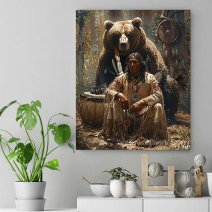 Guardian of the Forest Native American Canvas