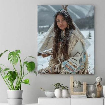 Winter's Grace Native American Canvas