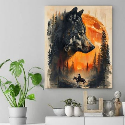 Spirit of the Wolf Native American Canvas