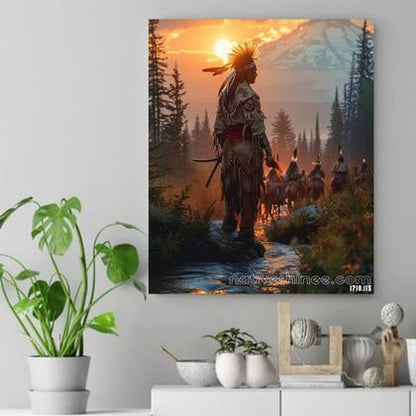 Guided by the Setting Sun Native American Canvas