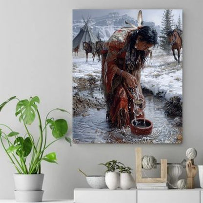 Harvesting Nature's Gift Native American Canvas