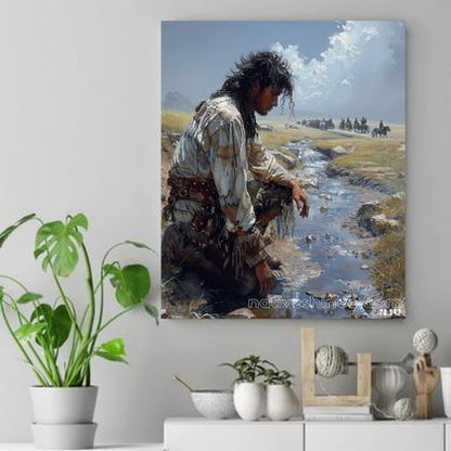 Moment of Reflection Native American Canvas